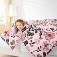 thumbnail image 3 of Homewish Bohemian Damask Floral Queen Comforter Set,Pink Flowers Bird Comforter Sets Queen,Pink Reversible,3-Piece,1 Comforter and 2 Pillowcases, 3 of 7