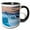 Black/White, variant on 3drose, Svinafellsjoekull Glacier, Vatnajokull. Glacier Front, Glacial Lake 01, 11oz Two-tone Blue Mug