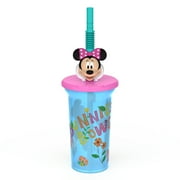 Zak Designs Disney 15 ounce Water Bottle with Sculpted Lid and Straw, Minnie Mouse