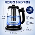 thumbnail image 2 of Electric kettle with detachable tea infuser, 1.8L large capacity, 2 of 5