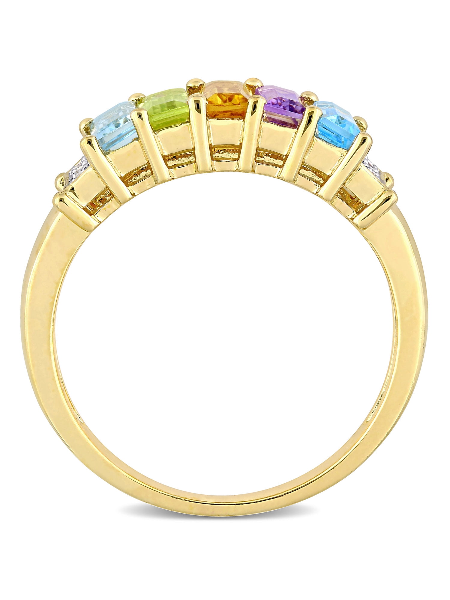 Everly Women's Topaz and Peridot Citrine Amethyst Sterling Silver Ring