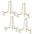 thumbnail image 1 of Unique Bargains 4Pack 5 Inch Plate Stands for Display Iron Folding Easel Plate Holders, Gold, 1 of 5