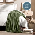 thumbnail image 4 of Bare Home Microplush Fleece Blanket - 300 GSM - Fuzzy Microfleece - Soft & Plush - Twin/Twin XL, Cypress, 4 of 10
