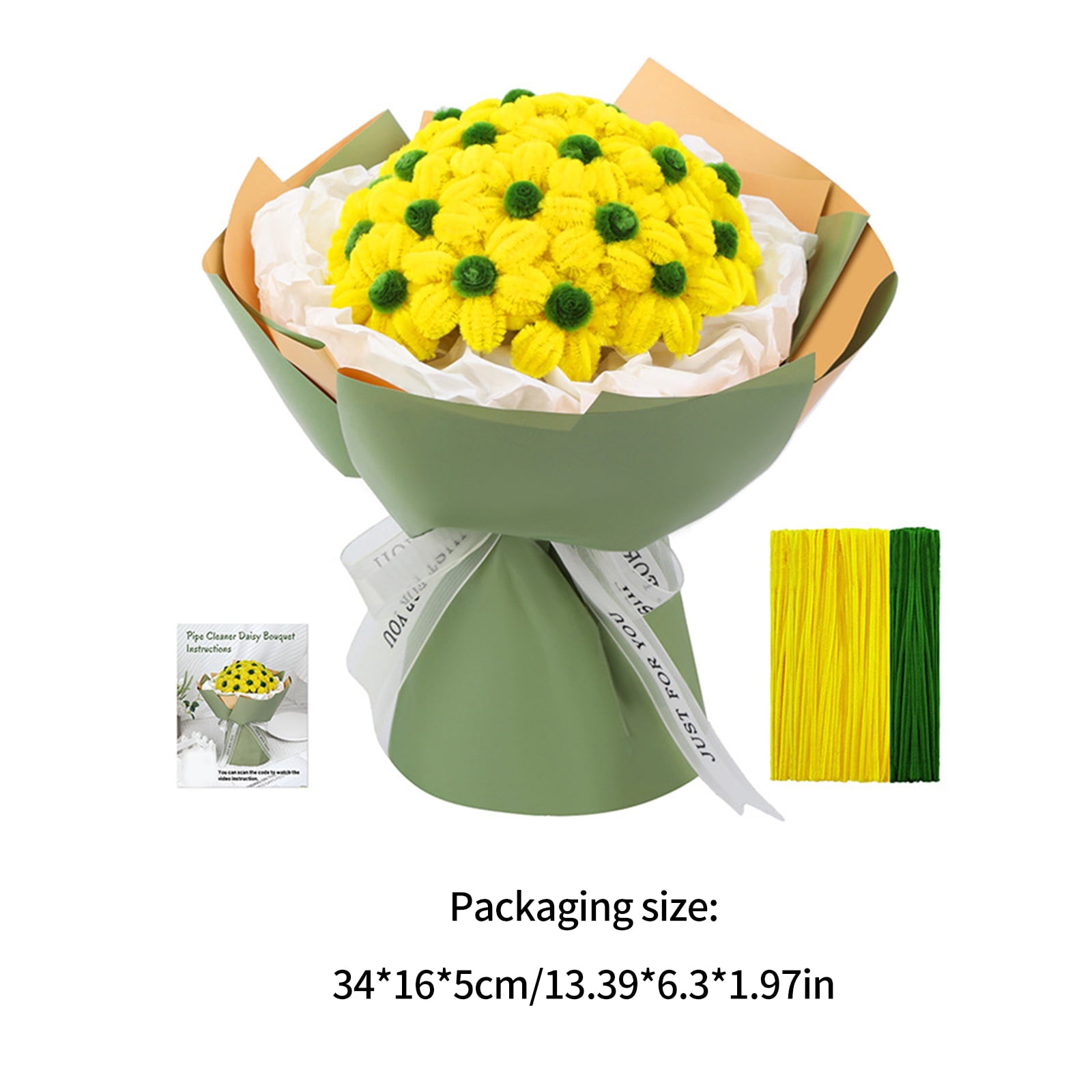 Pipe Cleaners Flower Set Chenilles Stems Flower Bouquet Kits Craft Supplies for Art and Craft Projects Decorations