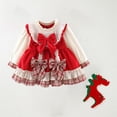 thumbnail image 6 of YWDJ Princess Dresses for Girls Plaid Bow Dress Loli-ta Long-sleeved Dress Red 3Y, 6 of 6