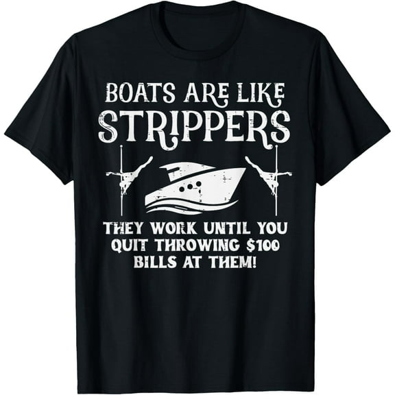 Boats Are Like Work Until Funny Captain Yacht Owner Ship Men T-Shirt