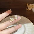 thumbnail image 3 of GHSOHS Gold Earrings Small Fresh Flower Earrings Female Dazzling Color Flower Petals Ear Wire Silver Needle Earrings Jewelry Gold Hoop Earrings Long Earrings for Women Fashion Earings Ear Ring, 3 of 5