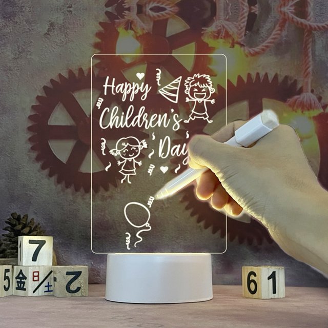Tablero de notas, luz de noche Led creativa, tablero de mensajes USB, luz de vacaciones con bolígrafo, regalo para niños, decoración de novia, lámpara de noche ShuxiuWang 8390613559456