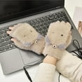 thumbnail image 2 of Penkiiy Heated Mittens for Women Smart USB Plug In Winter Cold Proof And Warm Keeping Plush Gloves Washable And Warm Keeping Hand Treasure Coffee Mittens, 2 of 2