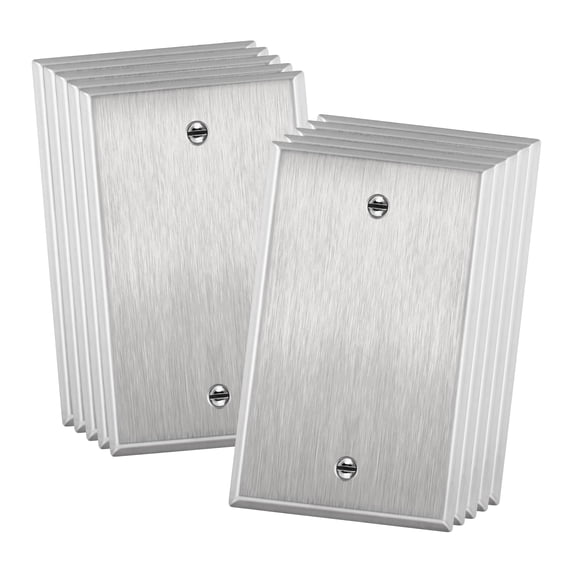 ENERLITES Blank Device Metal Wall Plate, Blank Outlet Covers, 1-Gang, UL Listed, 430 Stainless Steel, 10 pack