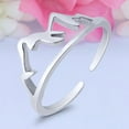 thumbnail image 2 of 7mm - Mountains Toe Band Ring 925 Sterling Silver Thin Adjustable Stylish Rings for Women, 2 of 5