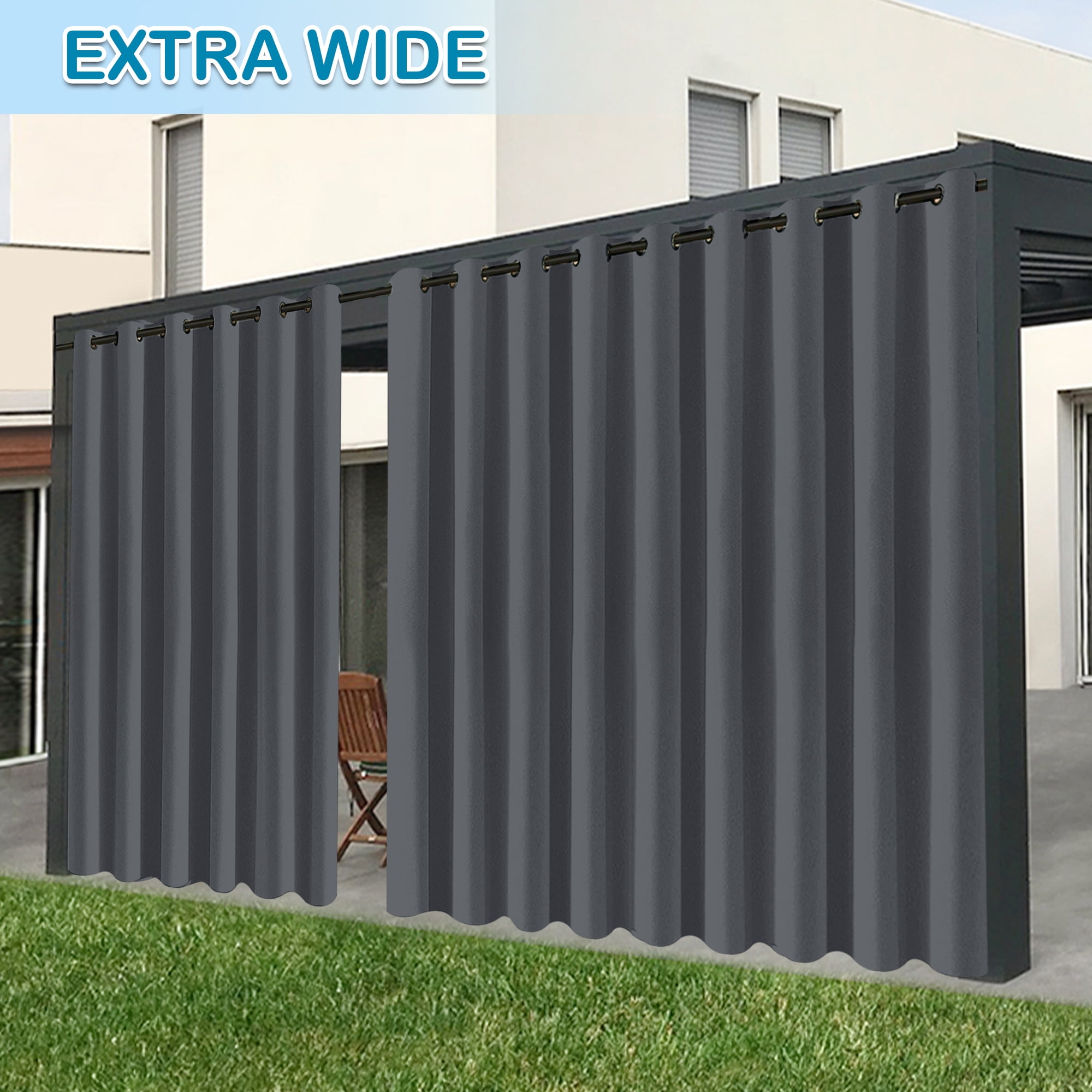 Lapalife Blackout Curtains Outdoor Waterproof W71xL84, Weighted Indoor