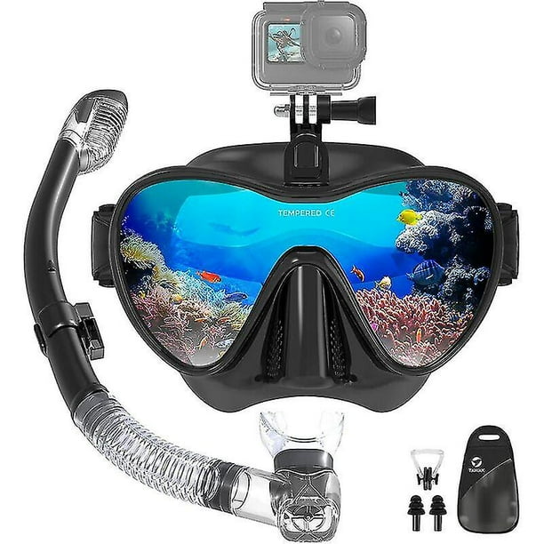 Masque De Plongée En Apnée, Lunettes De Plongée Professionnelles Réglables  Anti-buée Et Anti-Fuite Vue Panoramique Hd Pour Adultes Et Jeunes Sports  Nautiques, Natation, Premium 