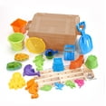 thumbnail image 3 of Play Day Treasure Chest with 20-Piece Sand Toys, Brown, 3 of 8
