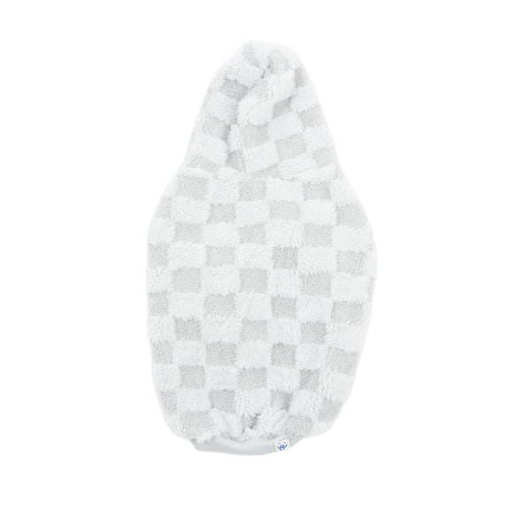 Oodles Checkerboard Fall Sherpa Dog Hoodie, Blue, XL