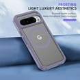 thumbnail image 5 of Magnetic Case for Google Pixel 9 Pro XL Clear Compatible with Magsafe, Hybrid Protective Silicone Bumper, Slim Smooth Sleek Matte Frosted Case for Men Women for Google Pixel 9 Pro XL,Lightpurple+Clear, 5 of 7