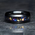 thumbnail image 4 of 1 piece of fashionable nebula pattern black tungsten steel ring, exclusive to men, unique engagement ring,black,10, 4 of 9