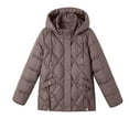 thumbnail image 5 of Olyvenn Women's Baggy Puffer Jacket with Hood, Long Sleeve Warm Quilted Padded Down Coats Thick Insulated Winter Outerwear Coffee XXXXXL, 5 of 6