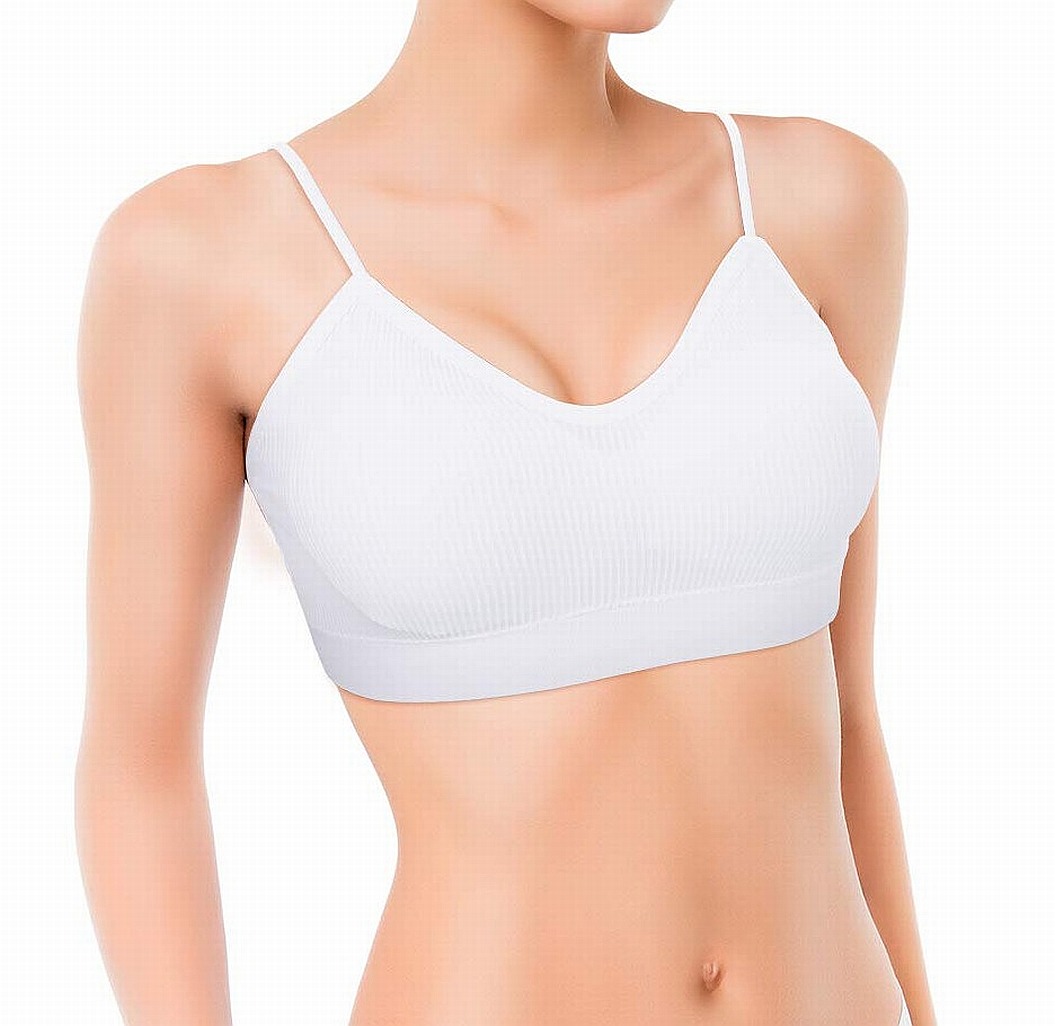 Boao 3 Pieces V Neck Tube Top Bra Seamless Padded Camisole Bandeau Sports Bra Sleep Bra with Elastic Straps