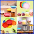 thumbnail image 3 of Gegong 8Pieces Pet Food Can Lids with Spoons, Universal Can Cover, Silicone Safe-Material BPA-Free Supermarket Can Lid 4 Colors Applicable Can Diameter :(6.5cm & 7.5cm & 8.5cm), 3 of 7