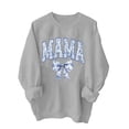 thumbnail image 4 of Penkiiy Mujeres de manga larga Mama Sudaderas de cuello redondo Suéter suelto blusa ligera Tops S Gris, 4 of 7
