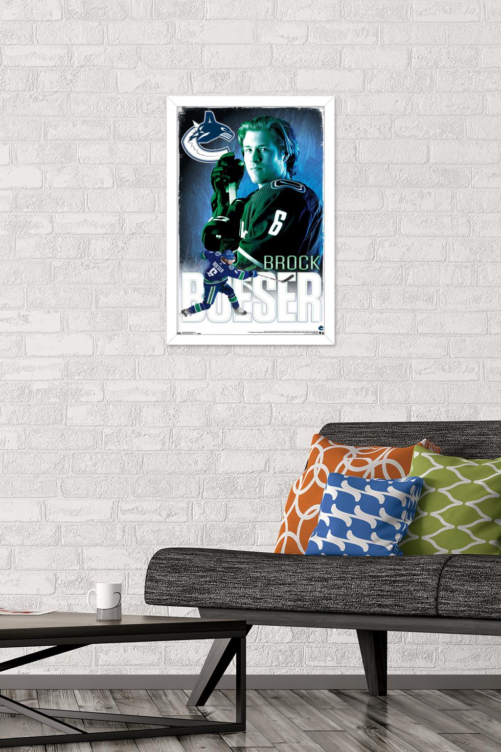 NHL Vancouver Canucks - Brock Boeser 18 Wall Poster, 14.725" x 22.375", Framed