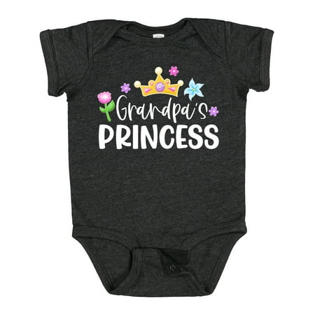 

Inktastic Grandpa s Princess Crown and Flowers Gift Baby Girl Bodysuit