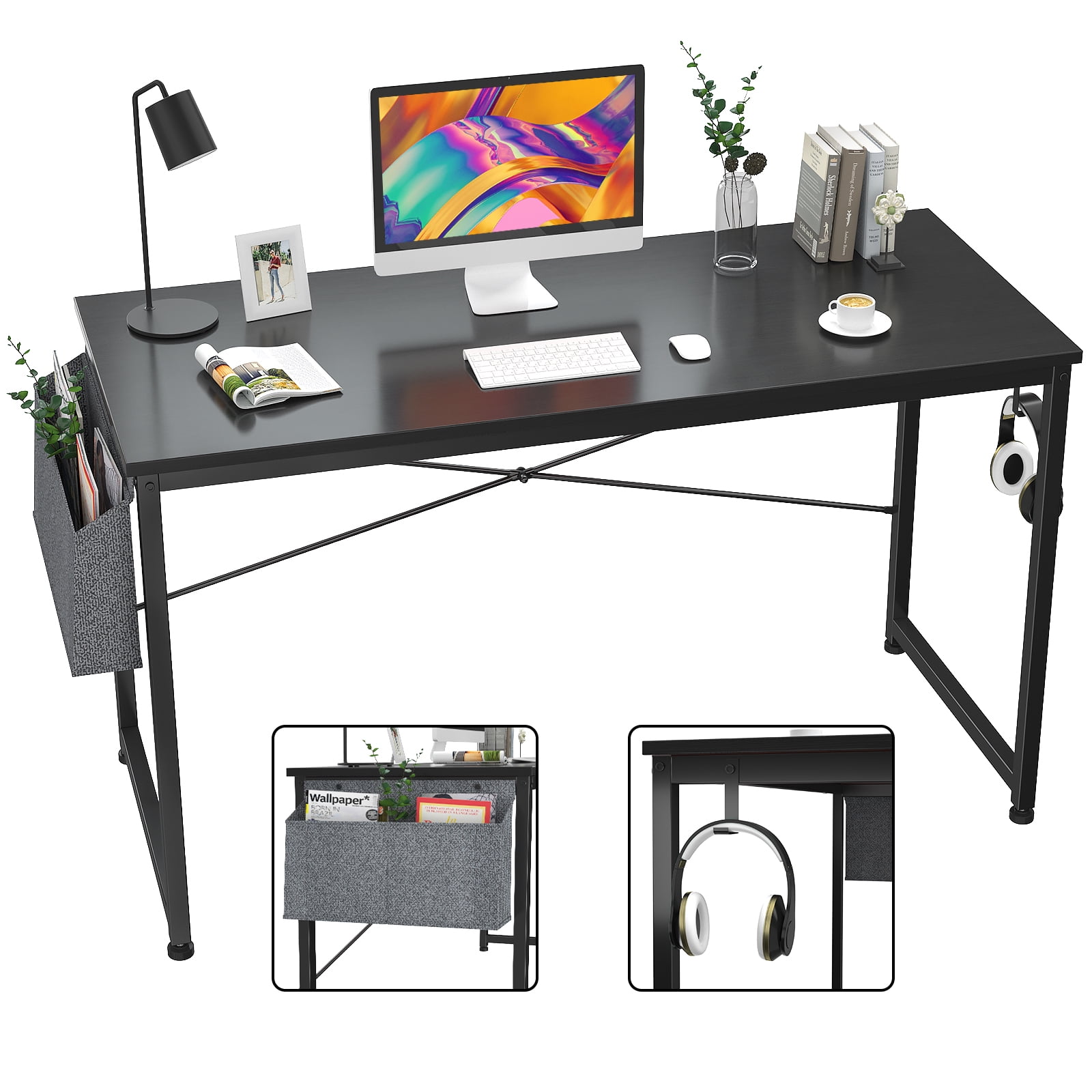 Details about   Writing Computer Desk Modern Simple Study Desk Industrial Style Folding Laptop 