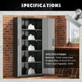 thumbnail image 4 of SOLAURA Metal Storage Cabinet, 71" Garage Storage Cabinet with Lock, Black Grey Metal Cabinet with 2 Doors and 4 Adjustable Shelves for Home Office, File, Easy Assemble, 4 of 7