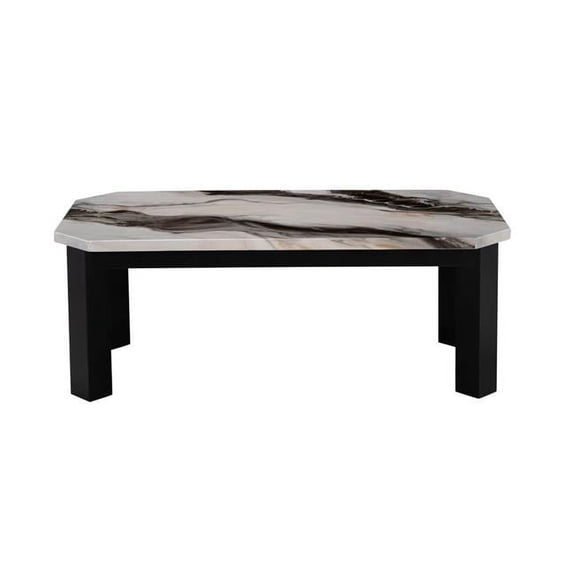 Global Furniture USA T06CT-2 ET 3 Piece T06 Coffee Table & End Tables Set - Black & White