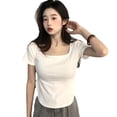 thumbnail image 5 of Camiseta básica sin costuras,Camiseta de manga corta Camiseta ajustada Camiseta de manga corta Funcionalidad versátil, 5 of 5