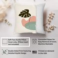 thumbnail image 2 of Ethan Taylor Botanical Throw Pillow Soft Cushion Cover 'Bohemian Monstera Botanicals Monstera Leaf' Bohemian Pattern Decorative Square Accent Pillow Case, 16x16 Inches, Black, Pink, 2 of 5