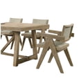 thumbnail image 3 of Oak Dining Table - 84" Rectangular Trestle Base Dining Table, Seats 6, Oak Finish, Rubberwood, Contemporary Style for Dining Room, Vietnam, 3 of 6