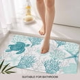 thumbnail image 6 of Turquoise Coastal Doormat Outdoor Entrance 20"x31.5", Sea Turtle Nautical Coral Summer Beach Absorb Moisture Dirt Door Mats, Non-Slip Rubber Backing Floor Mats Indoor, Low-Profile Front Door Rugs, 6 of 9