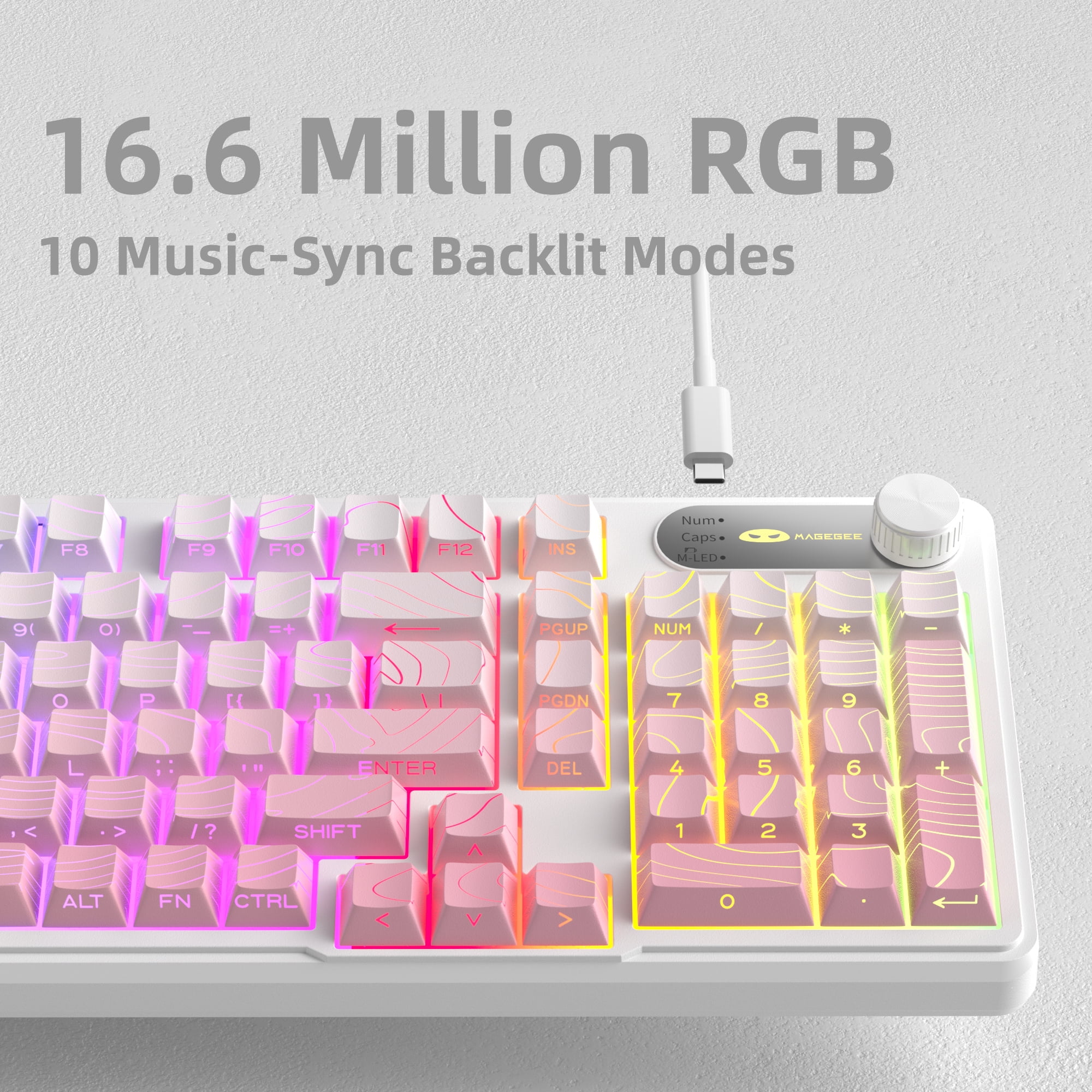 MageGee Keyboard GK960 98 Keys 95% Layout Keyboards, Type-C Connected Keyboard, Side Engraved ABS Keycaps, for PC/Loptop/MAC