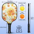thumbnail image 4 of Pickleball Paddles Set Of 2, Fiberglass Surface, Spring Flowers Floral Print, 4 Balls & Bag, 4 of 5