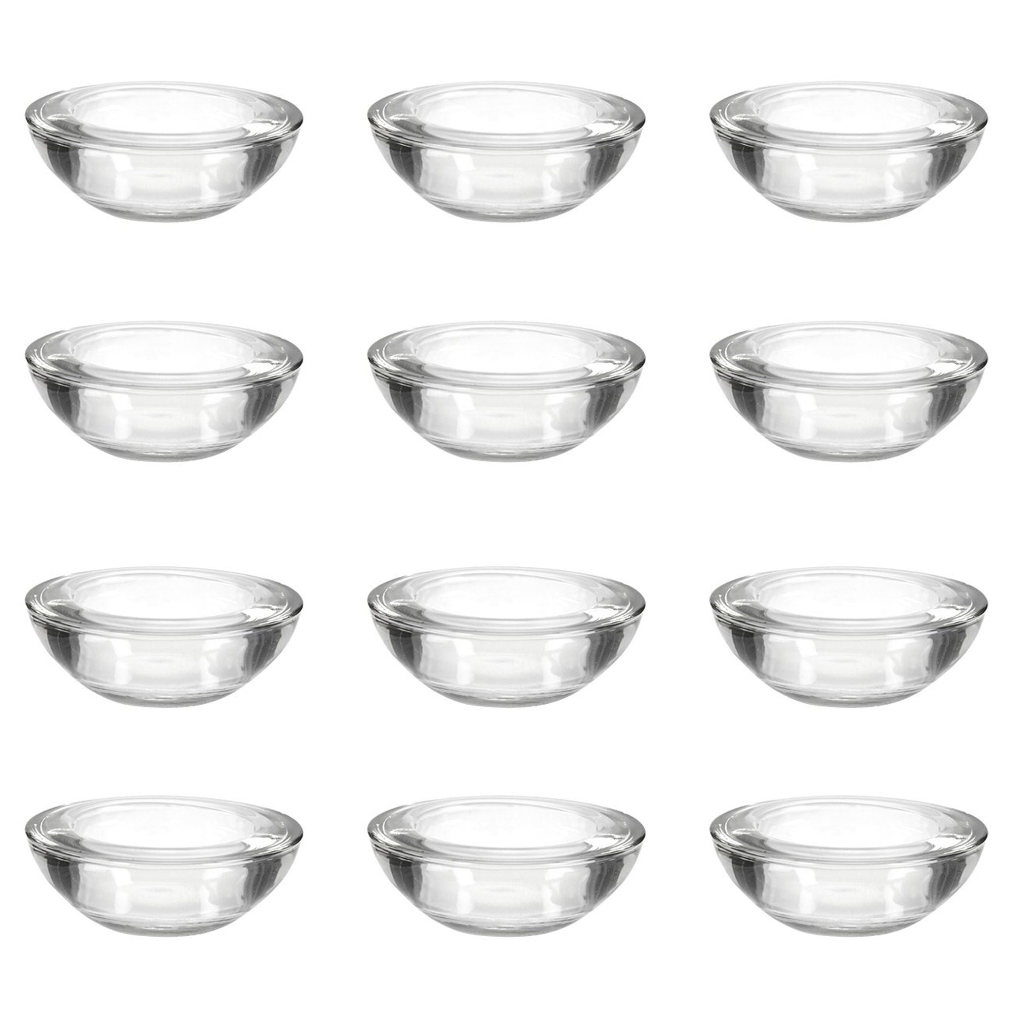 Lot of 12 Clear Round Glass Bowls Wedding Party Table Decoration Candle Holders 