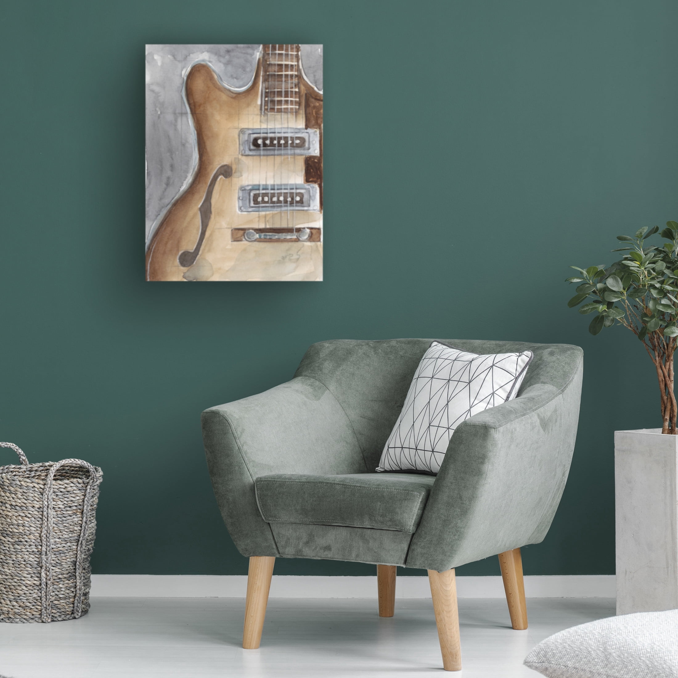 Canvas Wall Art - Ethan Harper 'Watercolor Instrument Study I' Wall Art for Living Room, Bedroom, or Office Décor by Trademark Fine Art - 35 x 47 Inches