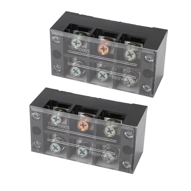 Terminal Block, High Temperature Resistance TBC Fixed Type PC Iron Terminal Strip 2 Pcs for Bridges 3 Bits 1003,4 Bits 1004