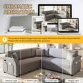 thumbnail image 5 of LLappuil Sectional Sofa, 85" Sectional Couch with Pull Out Sofa Bed King Size, 5 Seat Sofa Convertible Sofa Bed for Living Room Light Gray, 5 of 10