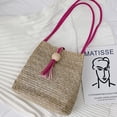 thumbnail image 2 of Bolsa tipo cubo tejido Durable con cuentas de madera Resistente a los arañazos Mujer Ocio diario Likrtyny Para Estrenar, 2 of 3