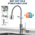 thumbnail image 5 of Ataucjin Stainless Steel Laundry Utility Sink, Freestanding Single Bowl Kitchen Sink with Hot & Cold Water Faucet, Built-In Wash Board, Drawer, Drain Basket, Dish Rack for Laundry Room, Garage, 5 of 7
