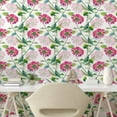 thumbnail image 2 of Ambesonne Dahlia Peel & Stick Wallpaper for Home, Blushy Petal Bloomy Flowers, 13"x100", Pink Fern Green Ivory, 2 of 5