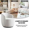 thumbnail image 4 of Swivel Barrel Chair, Velvet 360° Accent Club Armchair, Small Round Single Sofa Chair for Nursery Bedroom, White, 4 of 10
