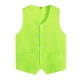 thumbnail image 1 of Aislor Girls Boys Volunteer Vest Solid Color Irregular Hem Waistcoat Volunteers Activity Uniform Fluorescent Green M/11, 1 of 6