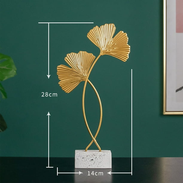 Adornos de escritorio de hojas NikouMX Adornos de hojas de ginkgo de hoja dorada de hierro