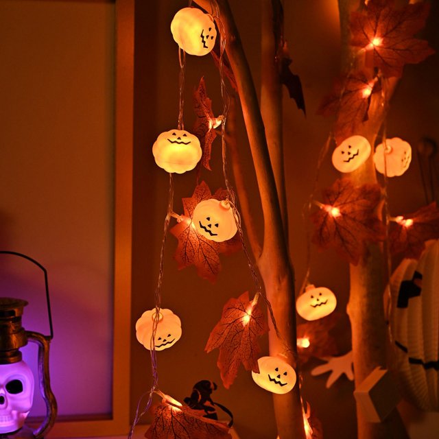 new Halloween LED light string bat pumpkin skull combination pendant led Halloween decorative light string