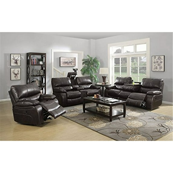 Coaster Willemse 3 Piece Reclining Sofa Set with Drop Down Table