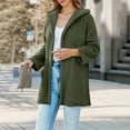 thumbnail image 5 of yardsong Women Fuzzy Jacket Full Zip Up Hooded Warm Casual Fall Winter Fleece Cardigan Sherpa Coat Outwear 2025 Army Green,S, 5 of 9
