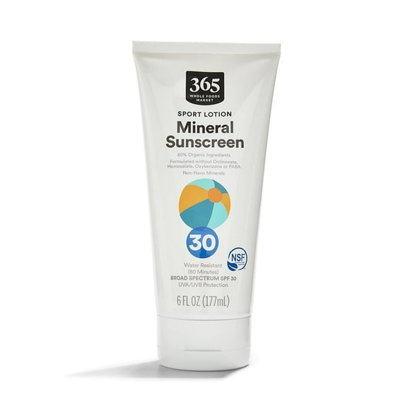 Loción deportiva Sunscreen 365 de Whole Foods Market, SPF 30, 177 ml